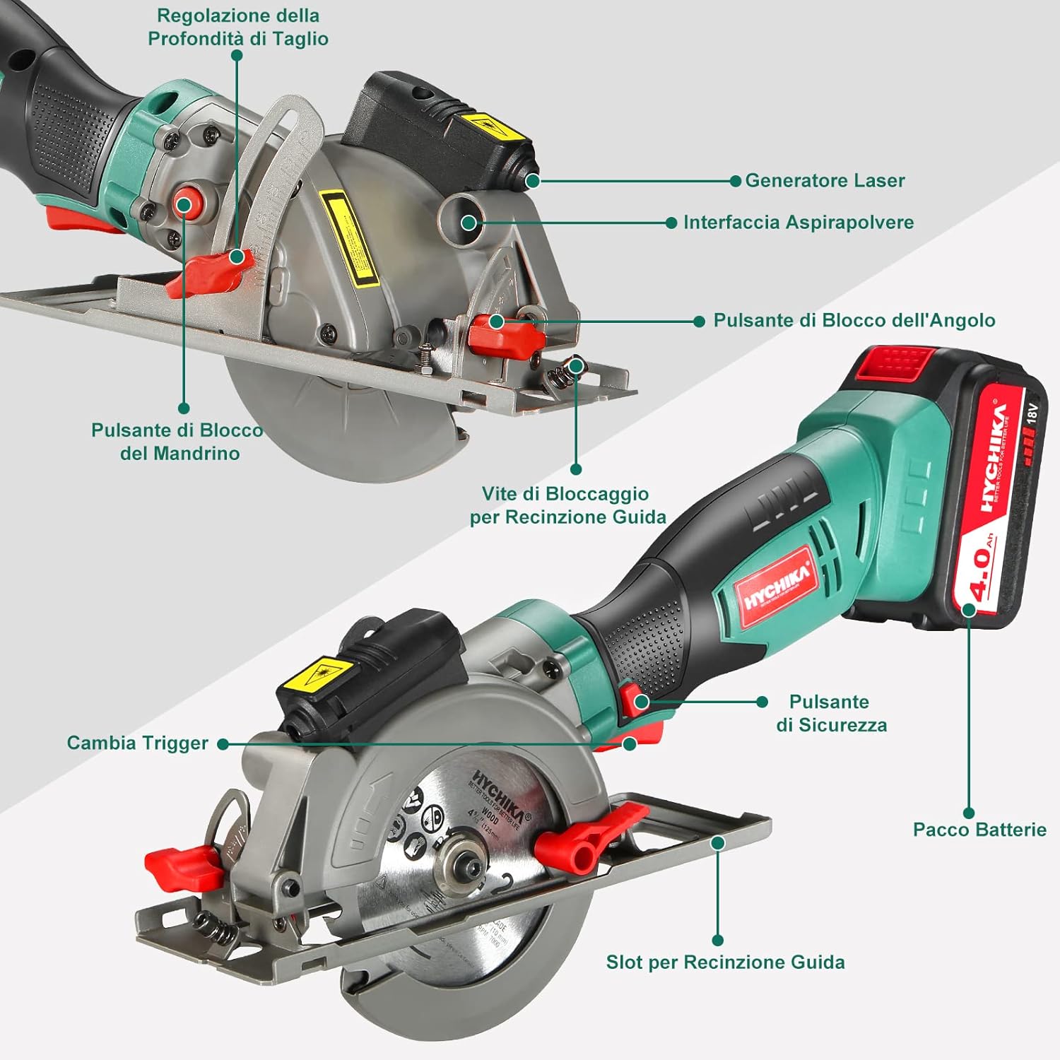 Detalle 2 de HYCHIKA Sega Circolare 18V 3500RPM