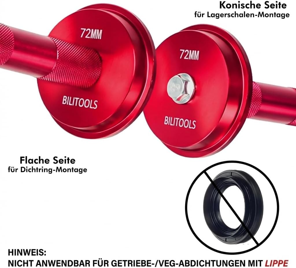Detalle de BILITOOLS 10-TLG. Alu Radlager Eintreiber Set (Metrisch) – Spezialwerkzeug KFZ