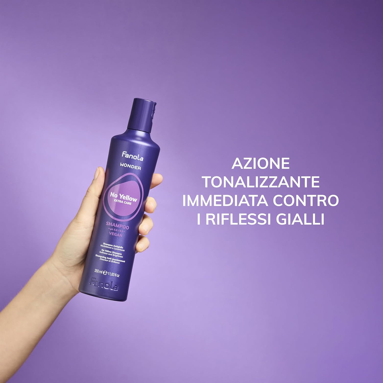 Detalle de Fanola Wonder No Yellow Anti-Gelbstich-Shampoo, 350 ml