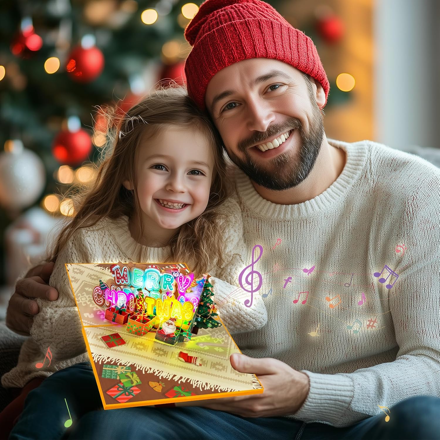 Detalle de GREETING ART 3D Pop-Up Christmas Card with Light and Music, 20 x 15 cm