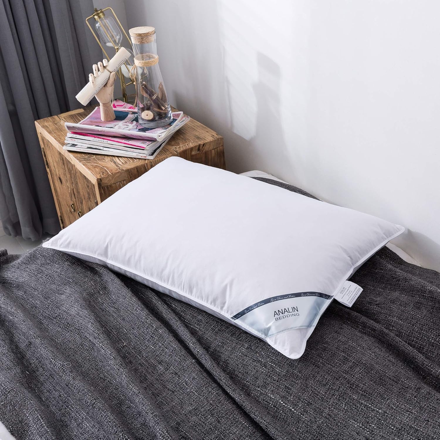 Detalle 2 de ANALIN Goose Feather Down Pillows 1100g pack