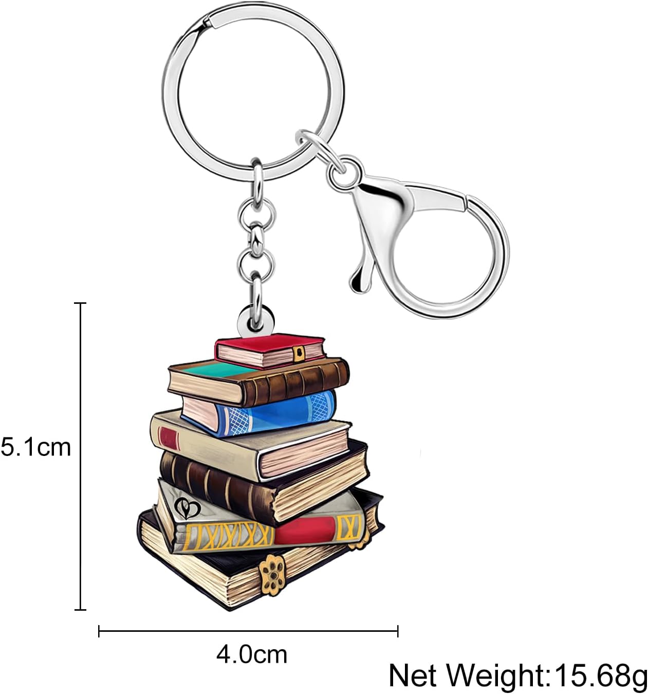 Detalle 2 de WEVENI Acrylic Book Keychain: Bookish Charm for Readers and Gift Ideas