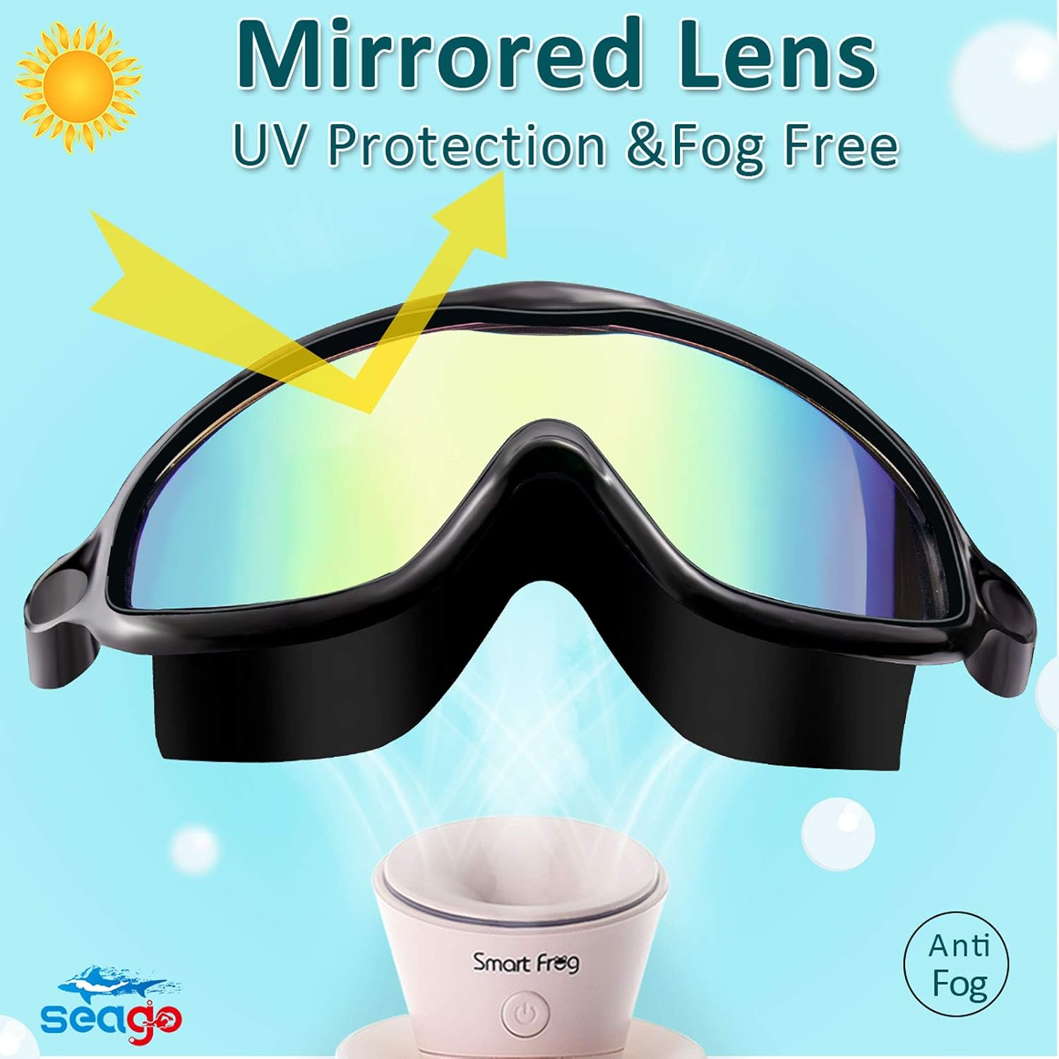Detalle 2 de Seago Swim Goggles 2 Pack, Anti-Fog UV 3-14