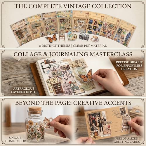 Thumbnail 5 de YEDOUALE 480 Pz Adesivi Scrapbooking – Set completo 24 Fogli per Bullet Journal, Junk Journal e Fai da Te