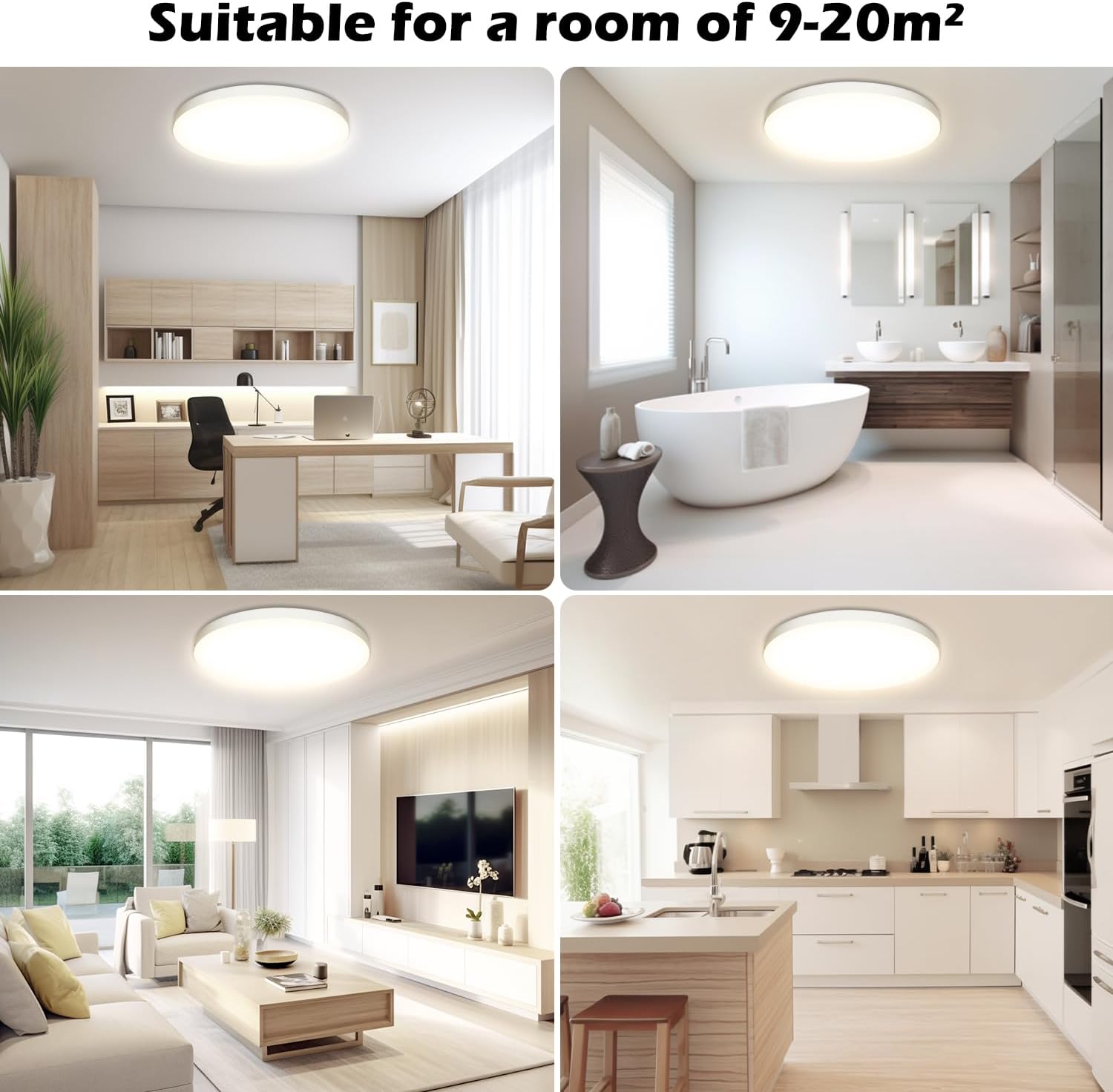 Thumbnail 6 de OUILA Plafoniera LED da soffitto 24W IP44 rotonda Ø28 cm luce 4000K