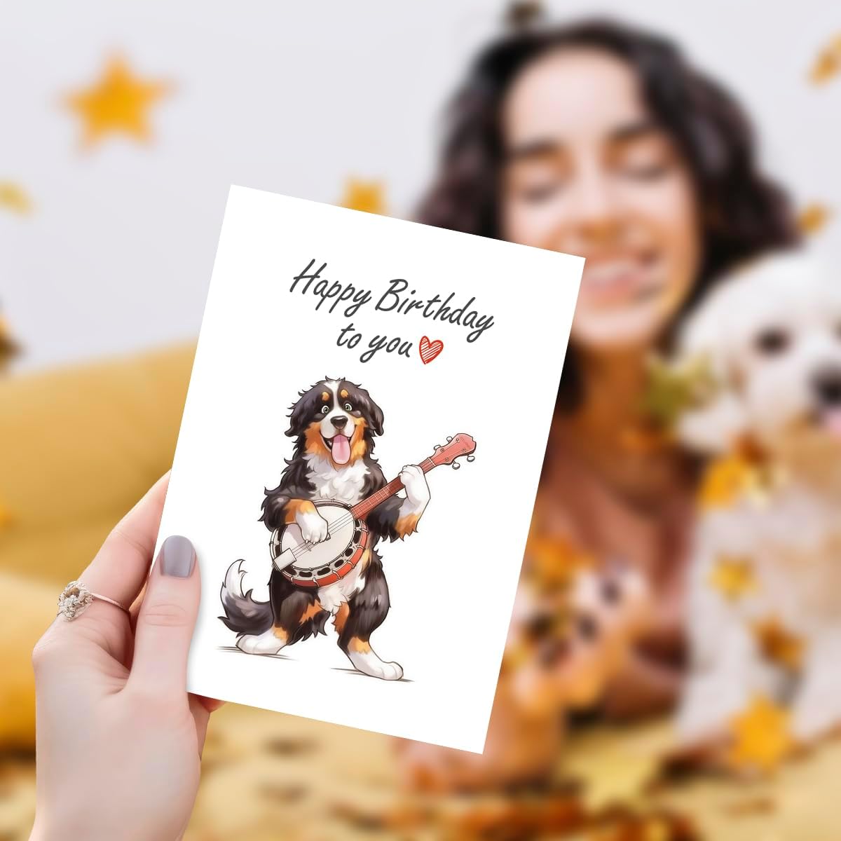 Detalle de Bernese Mountain Dog birthday card, 5 x 7 inch