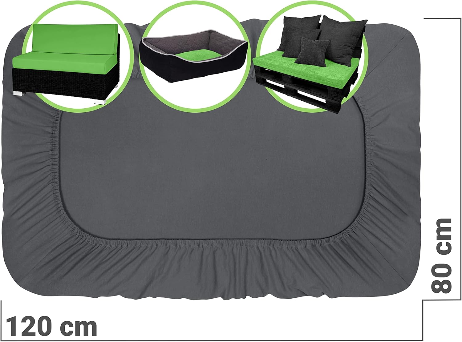 Detalle de Emily's Housse de tension universelle 80 x 120 cm Anthracite – 1596.2325