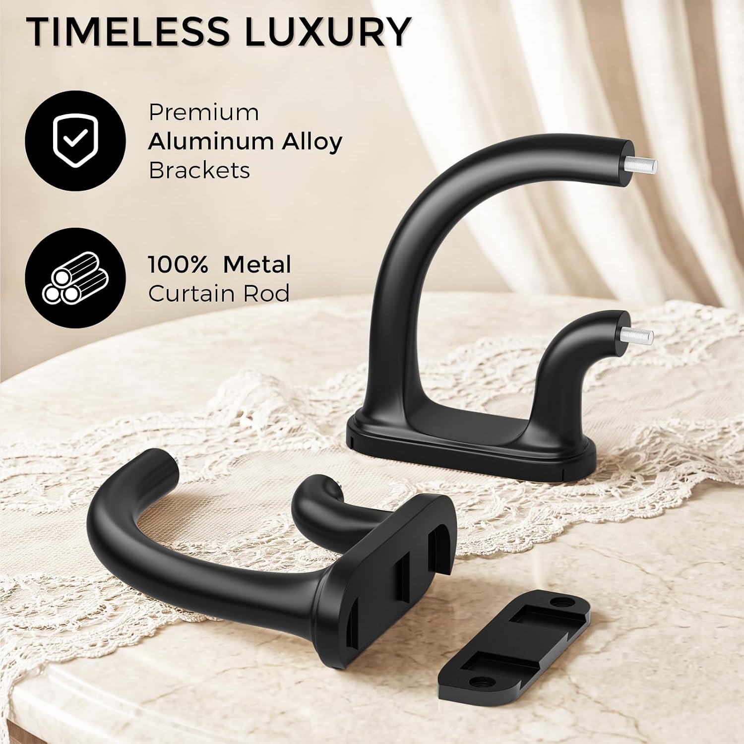 Detalle 2 de Rpxaiy Double Curtain Rod 36–120 Inches