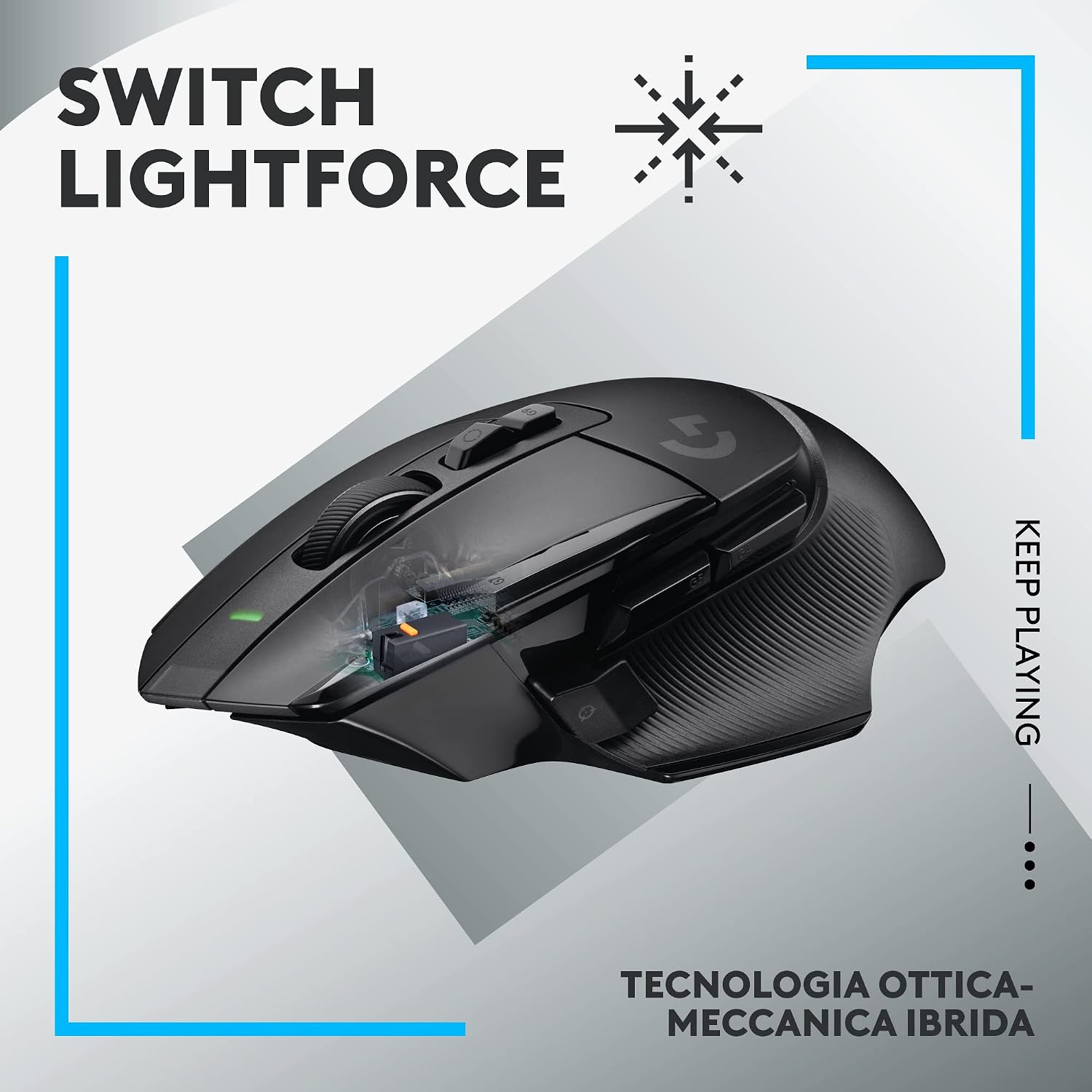 Detalle 2 de Logitech G502 X LIGHTSPEED mouse gaming 25K