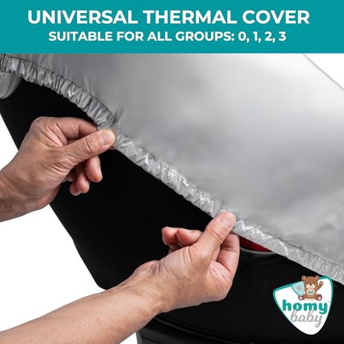 Detalle 2 de HOMYBABY Funda Antitérmica para Silla de Coche Bebe (2 Unidades) ANTI UV – Universal y Ajustable