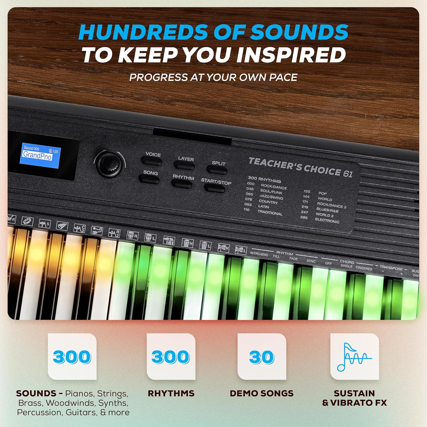 Detalle de Alesis TEACHERSCHCE61 Teacher's Choice 61-Key Keyboard Bundle with Light-Up Keys