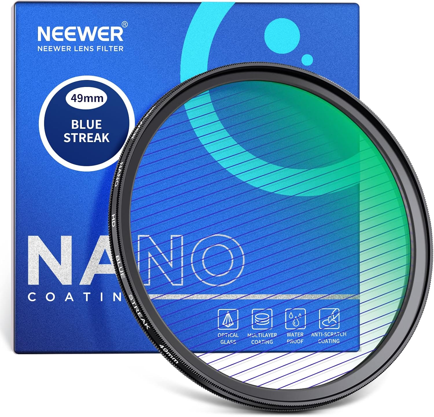 Detalle de NEEWER 49mm Blue Ridge Filter Anamorphic Bloom