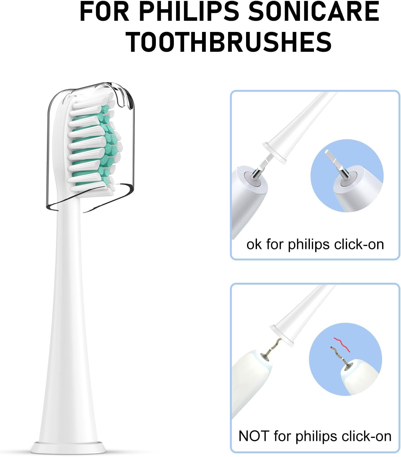 Detalle de ELFIN Sonicare Replacement Toothbrush Heads, 16-Pack