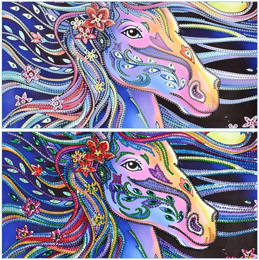 Thumbnail 3 de Kit Diamond Painting AUAUY 5D fai da te con unicorno 40 x 40 cm
