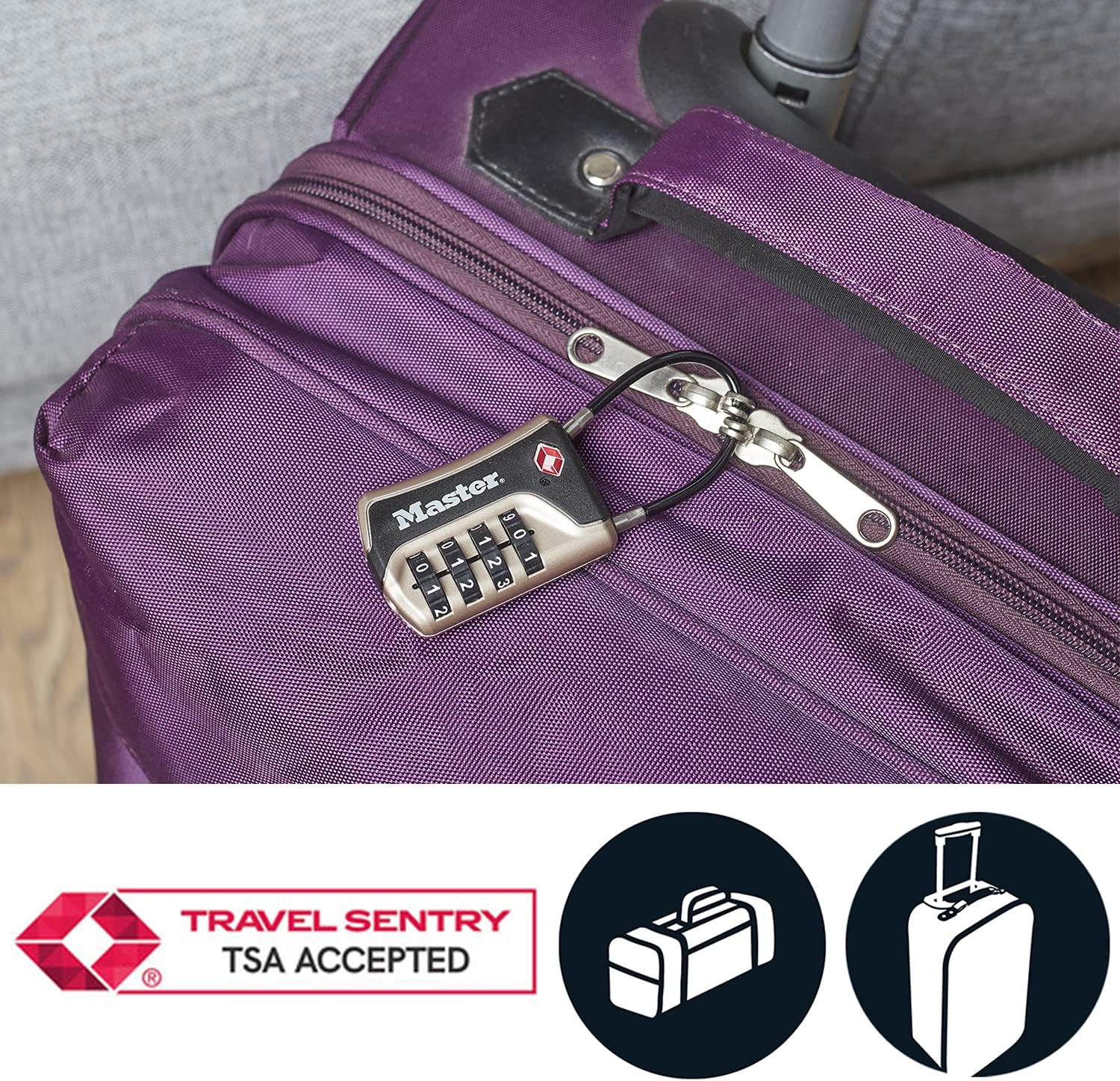 Thumbnail 1 de Master Lock 4697EURDNKL: lucchetto per bagagli TSA-approved in alluminio, 9,3 x 3,6 x 1,5 cm