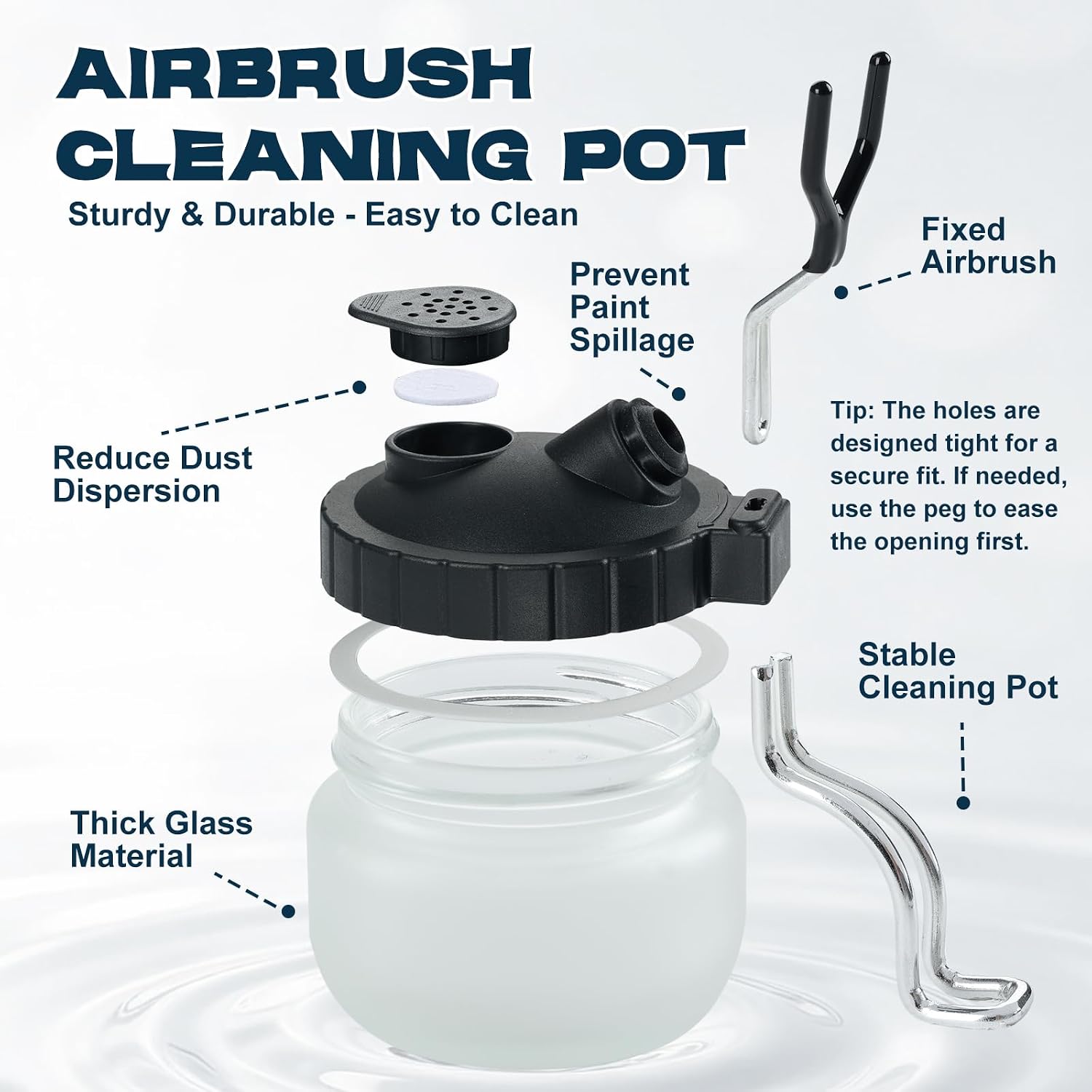 Detalle de X ARTY HUB airbrush-reinigingsset met glazen reinigingspot en 4 x 120 ml reiniger