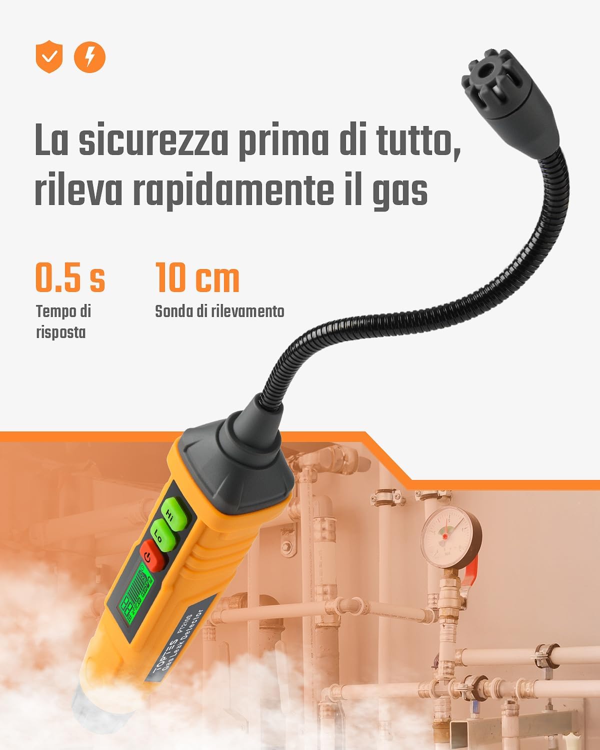 Detalle 2 de Toptes PT210S Rilevatore gas portatile 10 cm