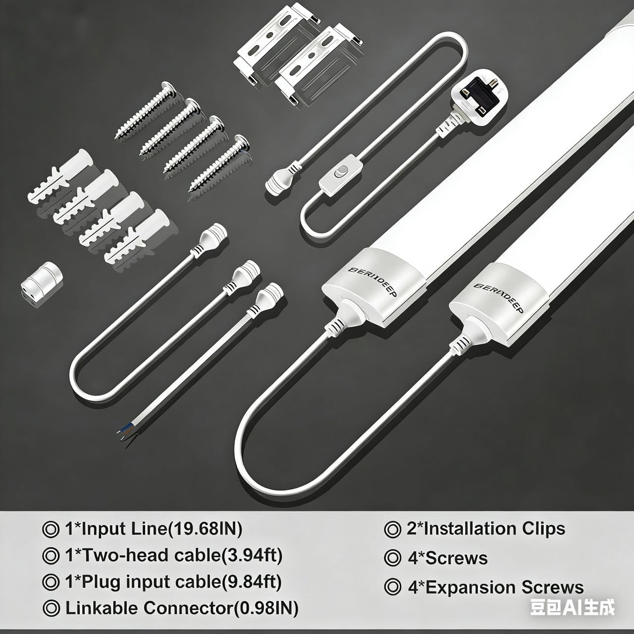 Thumbnail 4 de BERIXDEEP 2ft LED Batten Light 18W