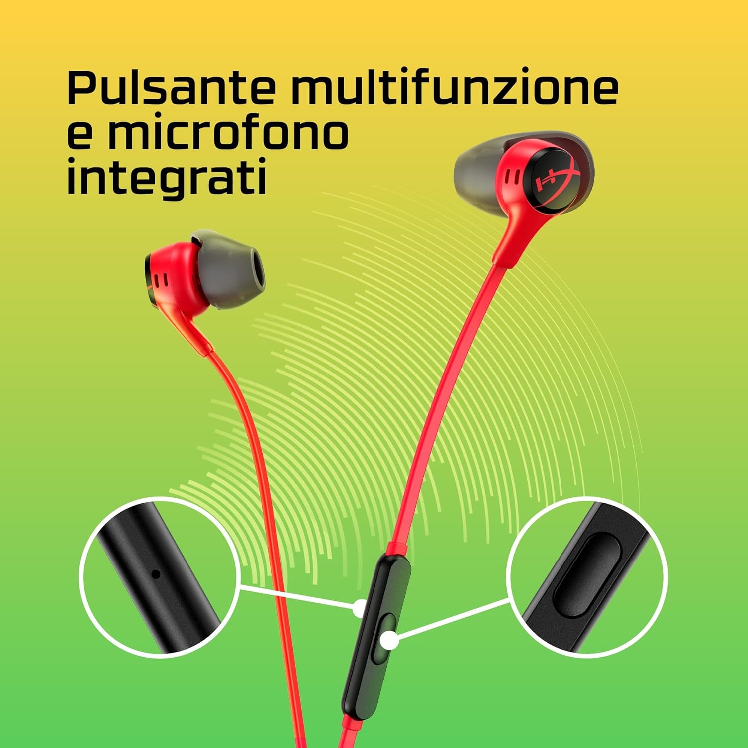 Thumbnail 2 de HyperX Cloud auricolari con connettore a 90° e microfono integrato (rosso)