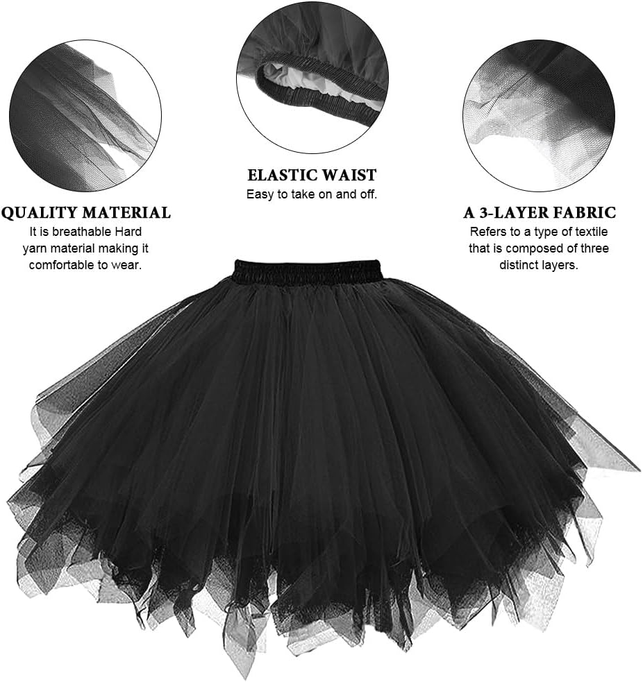 Detalle de AUYAO klassieke tutu rok van tule met 4 lagen en elastische taille