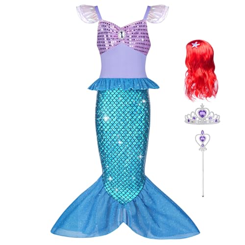 Thumbnail 7 de AOOWU Meerjungfrauenkostüm Mädchen 140 cm 🧜♀