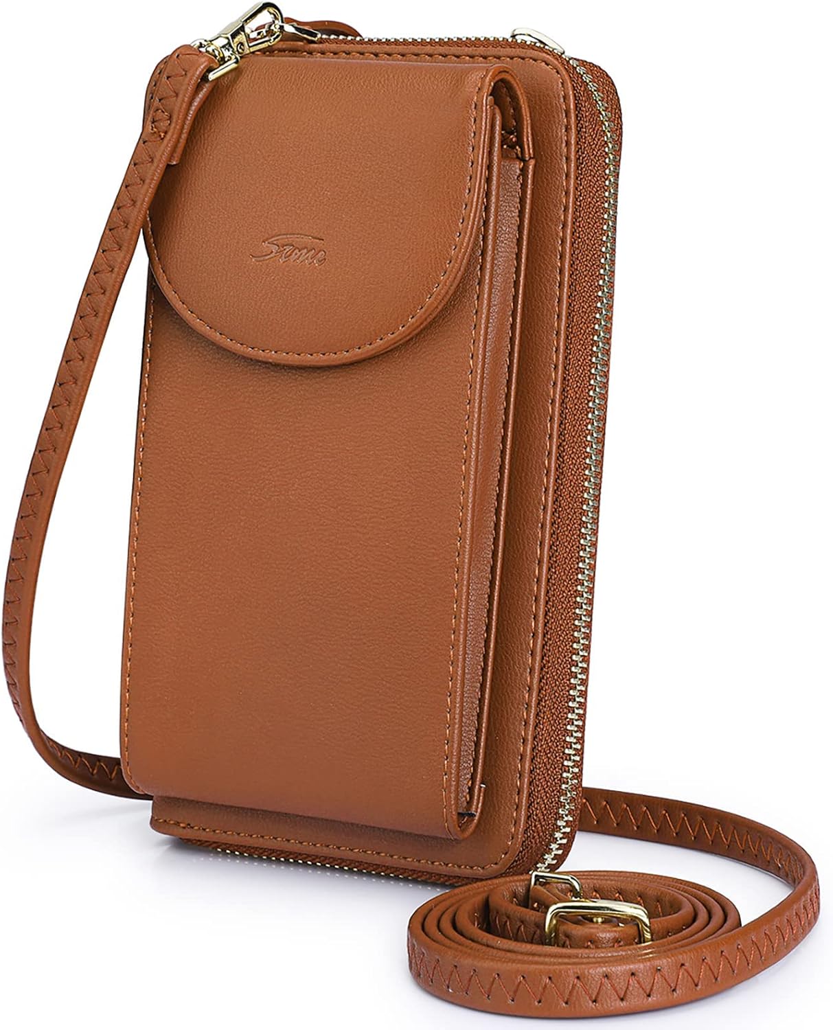 Detalle de S-ZONE PU Leather RFID Blocking Crossbody Bag for 6.7 Inch Phones