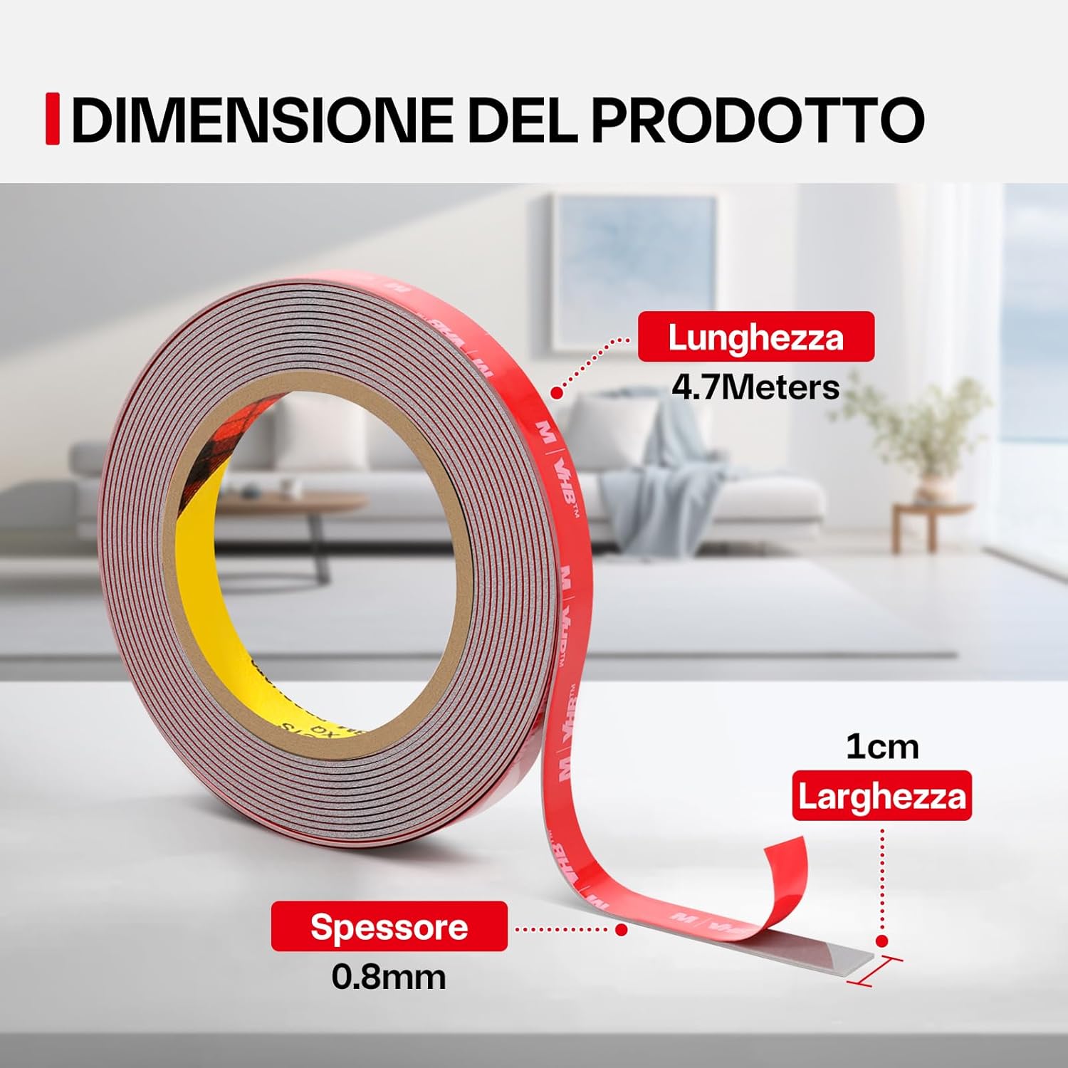 Thumbnail 1 de FIXCHORD 3M Nastro Biadesivo Extra Forte per strisce LED da esterno, nero