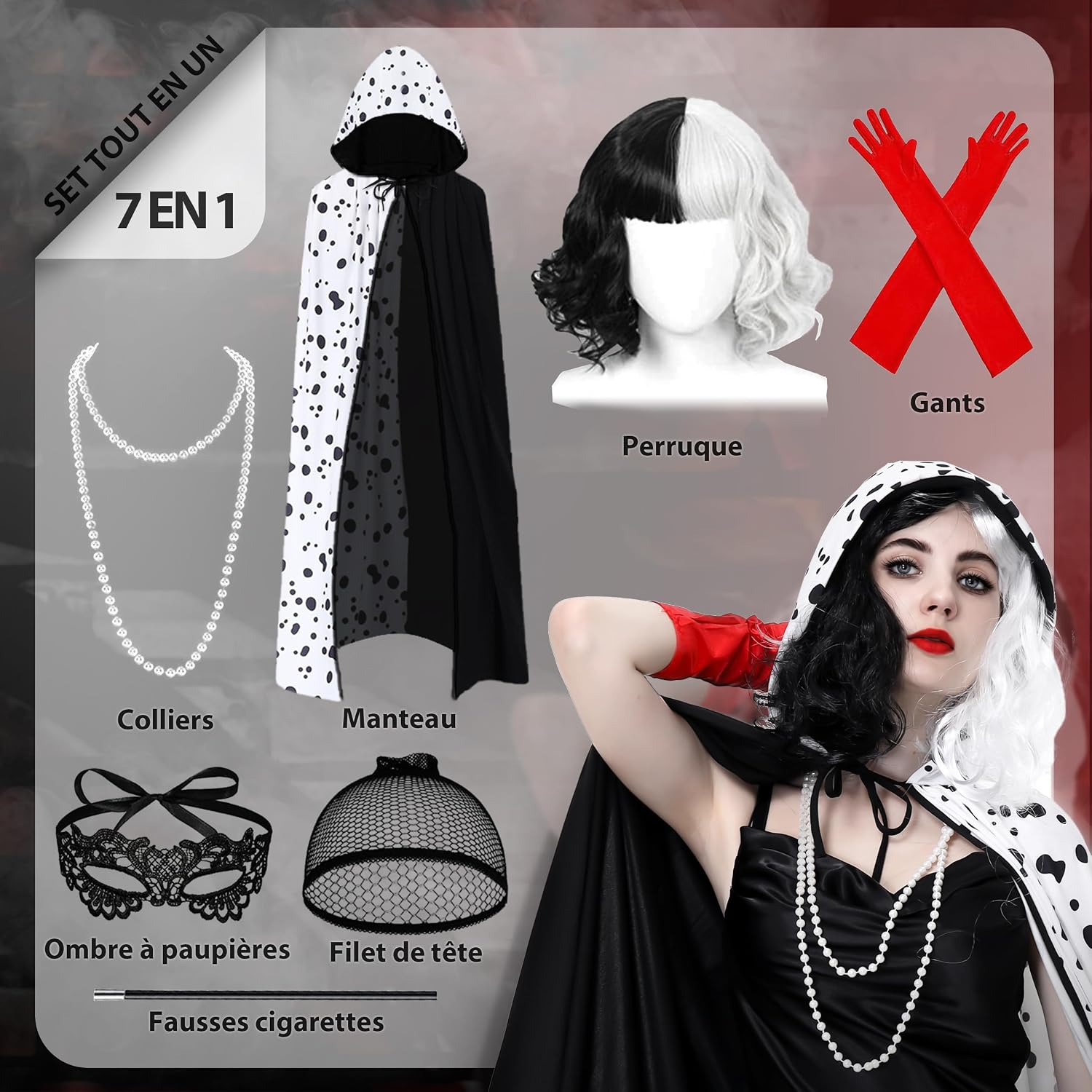 Thumbnail 6 de Charmofun 7 pièces Cruella déguisement femme 🎭