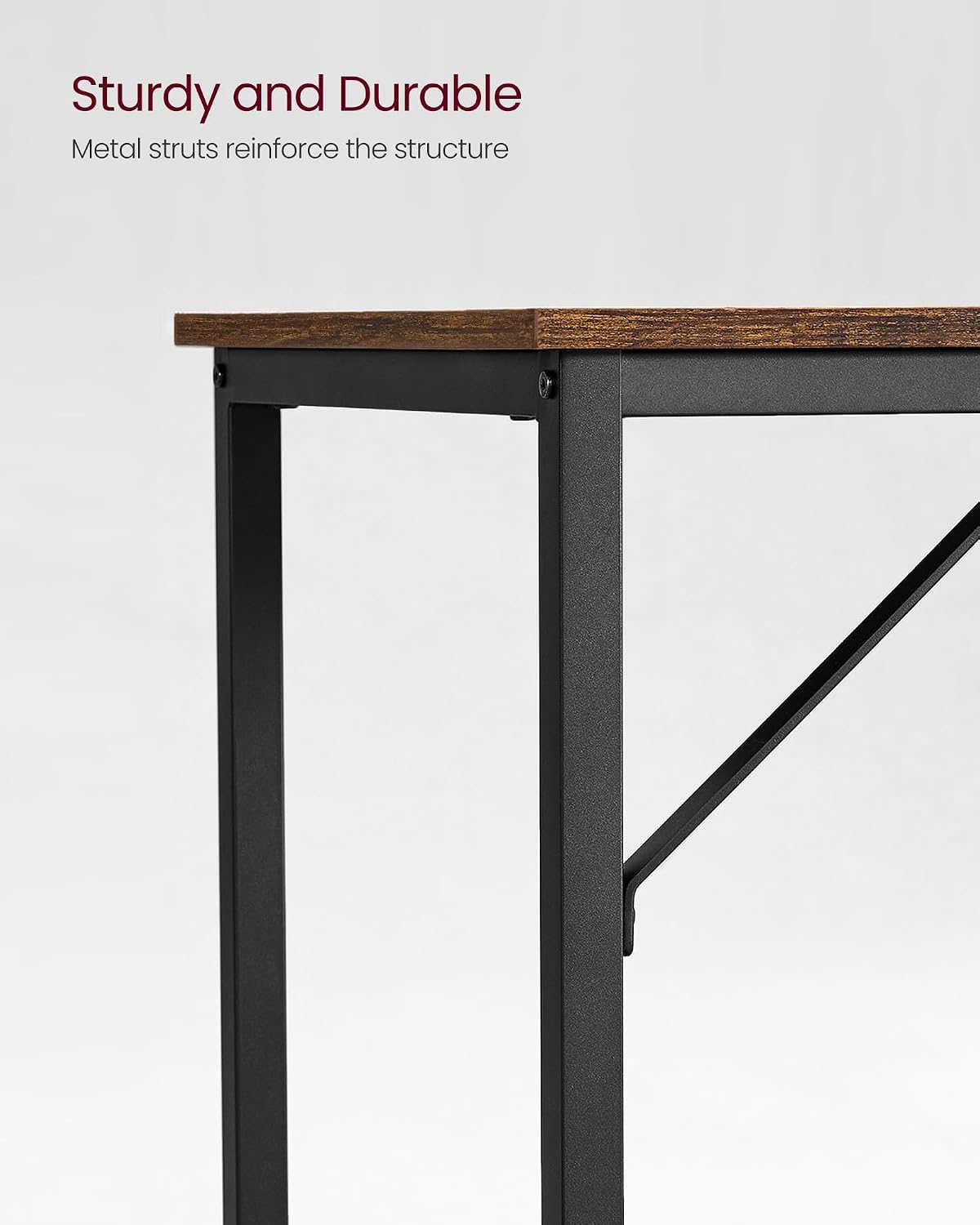 Detalle de VASAGLE LWD41X: Compact 100 x 50 cm Steel Desk for Home Office