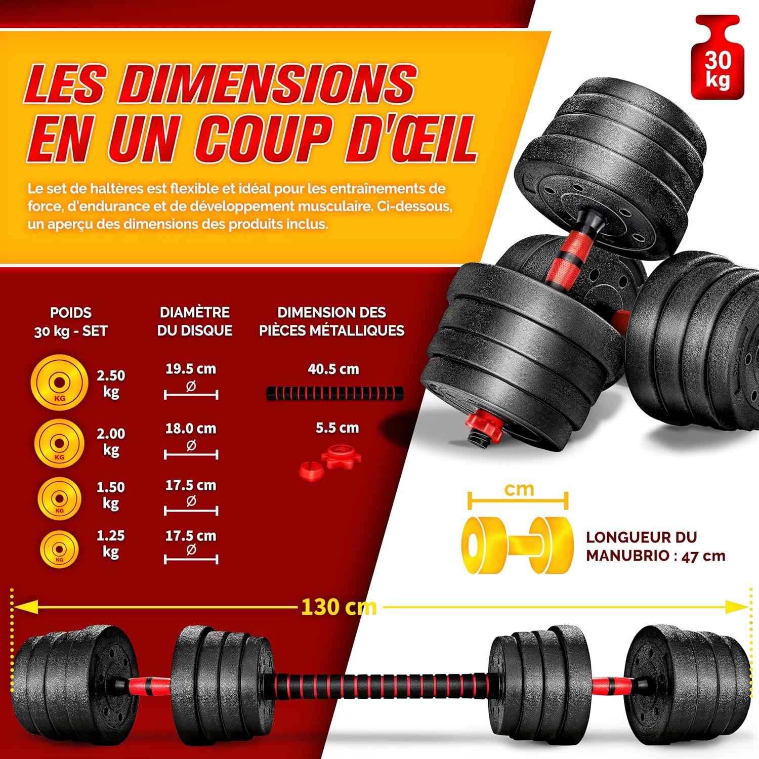 Detalle 2 de RE:SPORT Ensemble d’haltères réglable 15-40 kg 🏋
