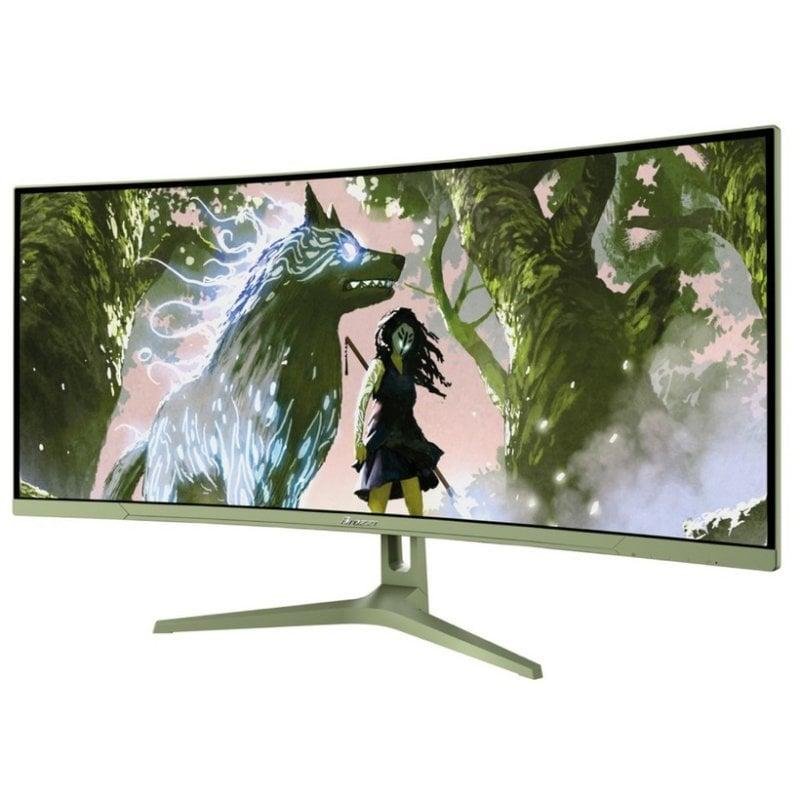 Detalle 2 de Arozzi Nova Curved 34" UltraWide QHD 165Hz VA y 1ms, monitor gaming verde
