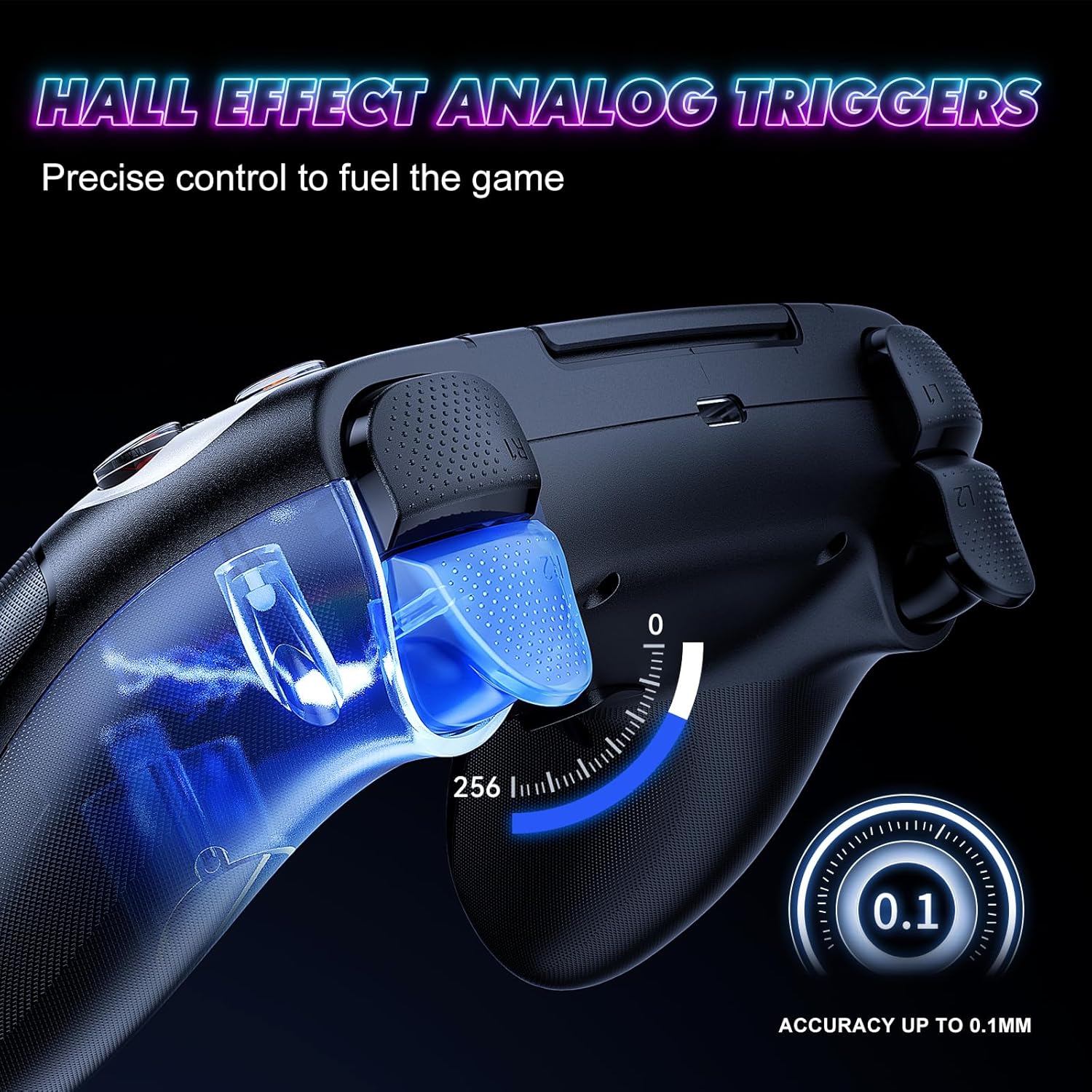 Thumbnail 3 de GGiking RGB Wireless Controller für PS5/PS5 Pro/PS5 Slim & PC – Bluetooth Gamepad mit Rückenpaddel, Turbo & Makro, Dual-Vibration