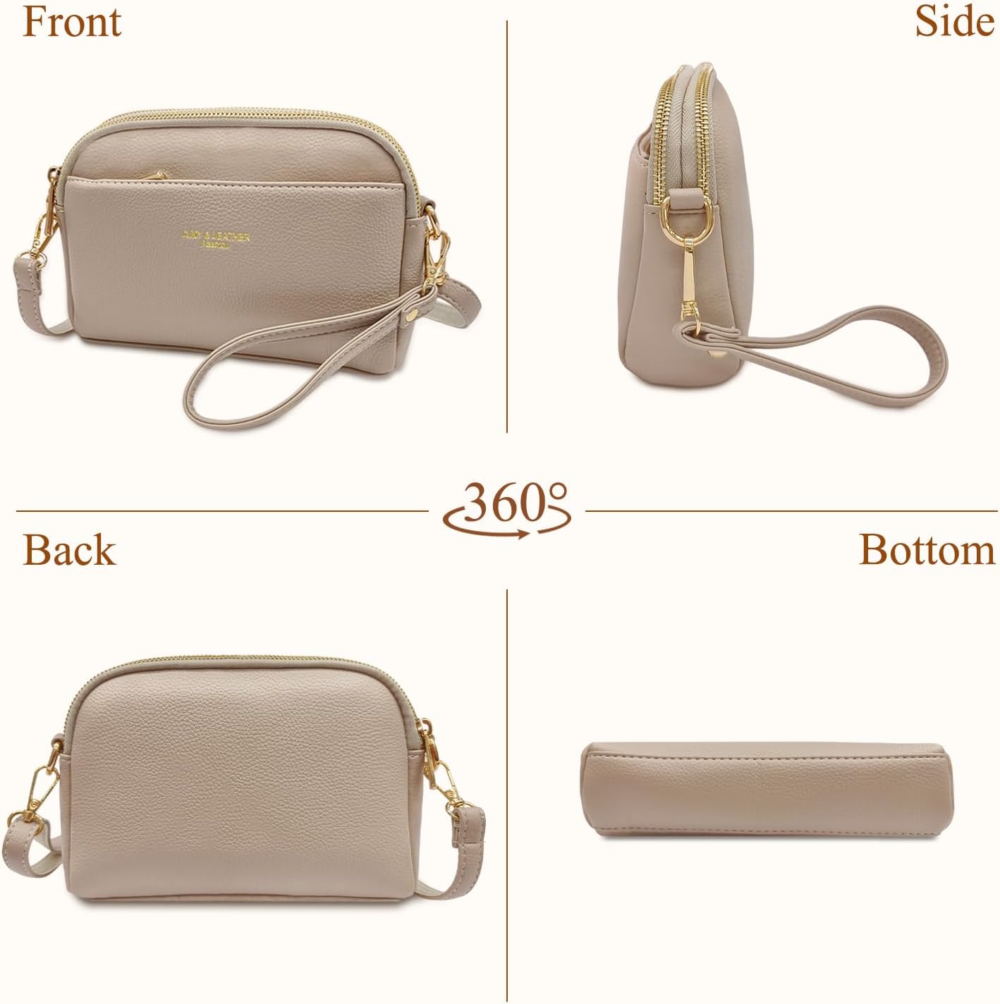 Thumbnail 6 de Borsa a tracolla Mabecol da donna piccola in pelle PU, leggera e resistente, con tracolla regolabile