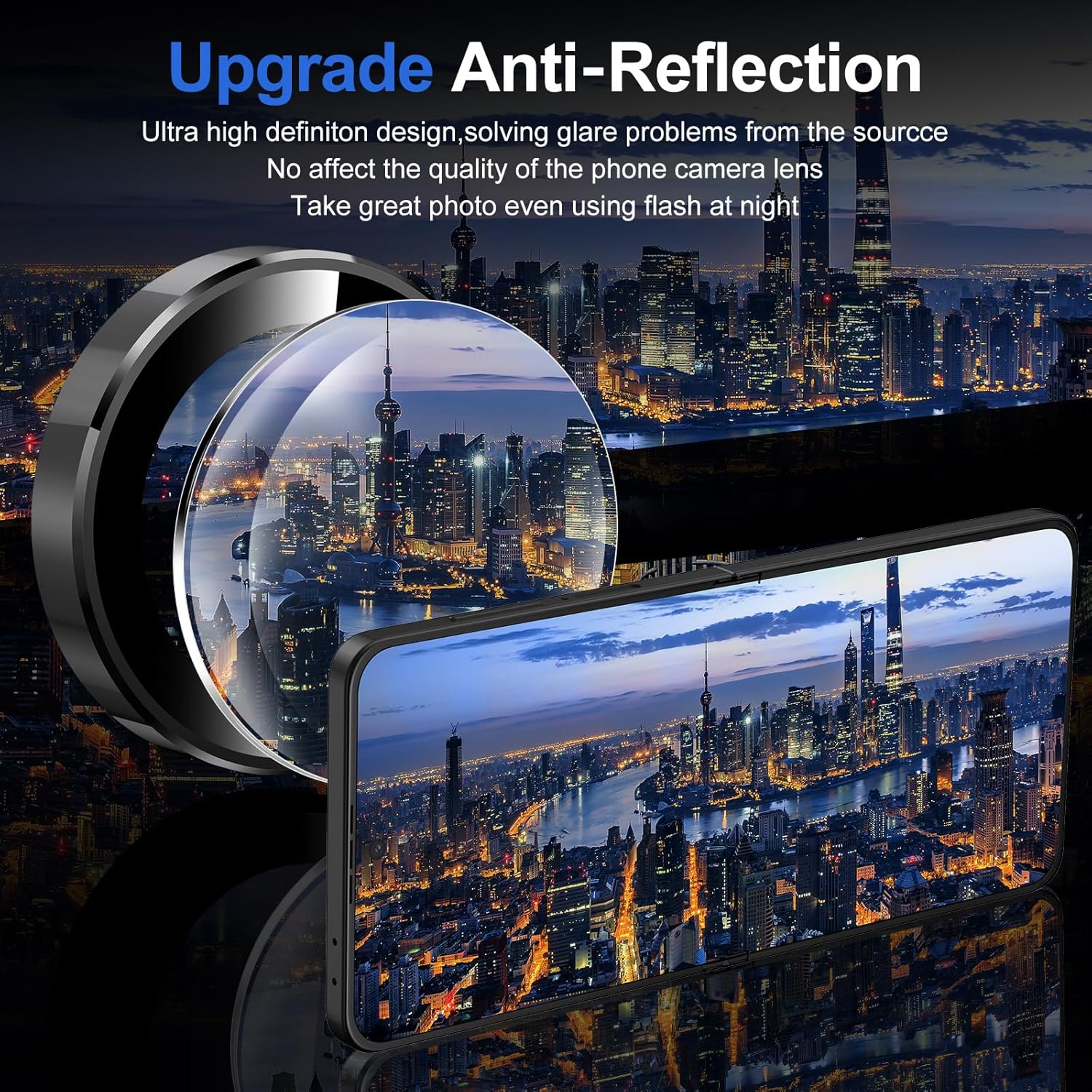 Detalle de Avocase Camera Lens Protector for Samsung Galaxy Z Flip 7 – 9H Tempered Glass with Black Metal Ring