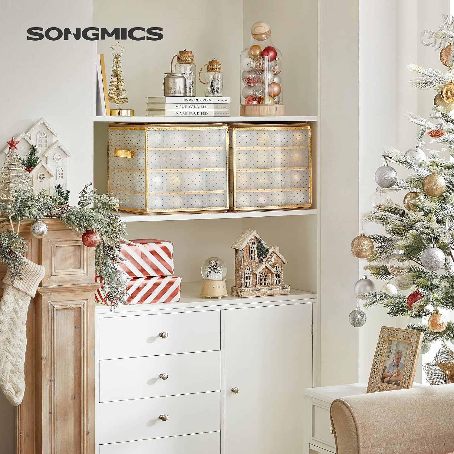 Thumbnail 1 de SONGMICS Aufbewahrungsbox RFB029A02 128 Fächer für Weihnachtskugeln