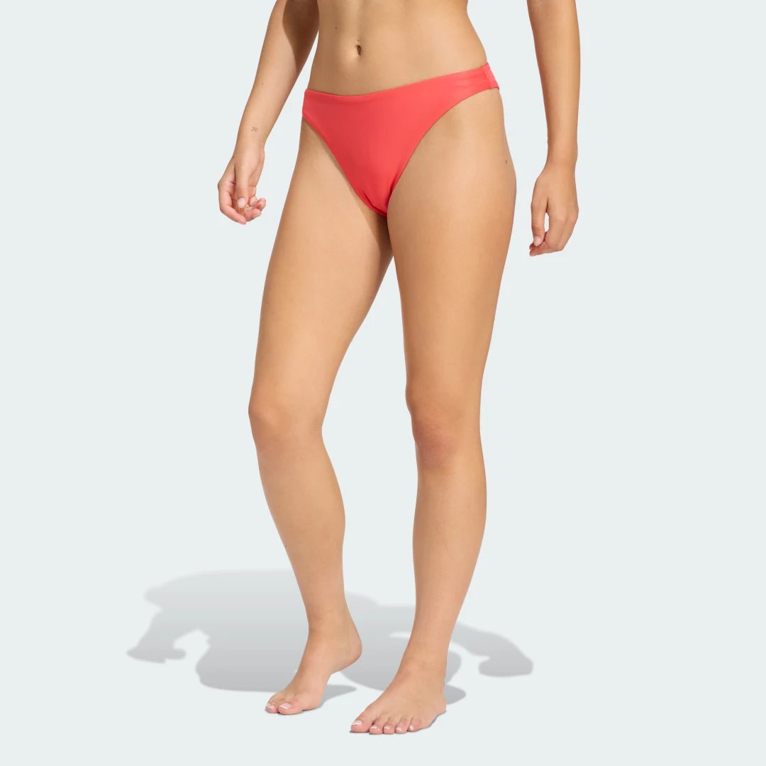 Detalle de Braguita de bikini Adicolor de Adidas – Rojo
