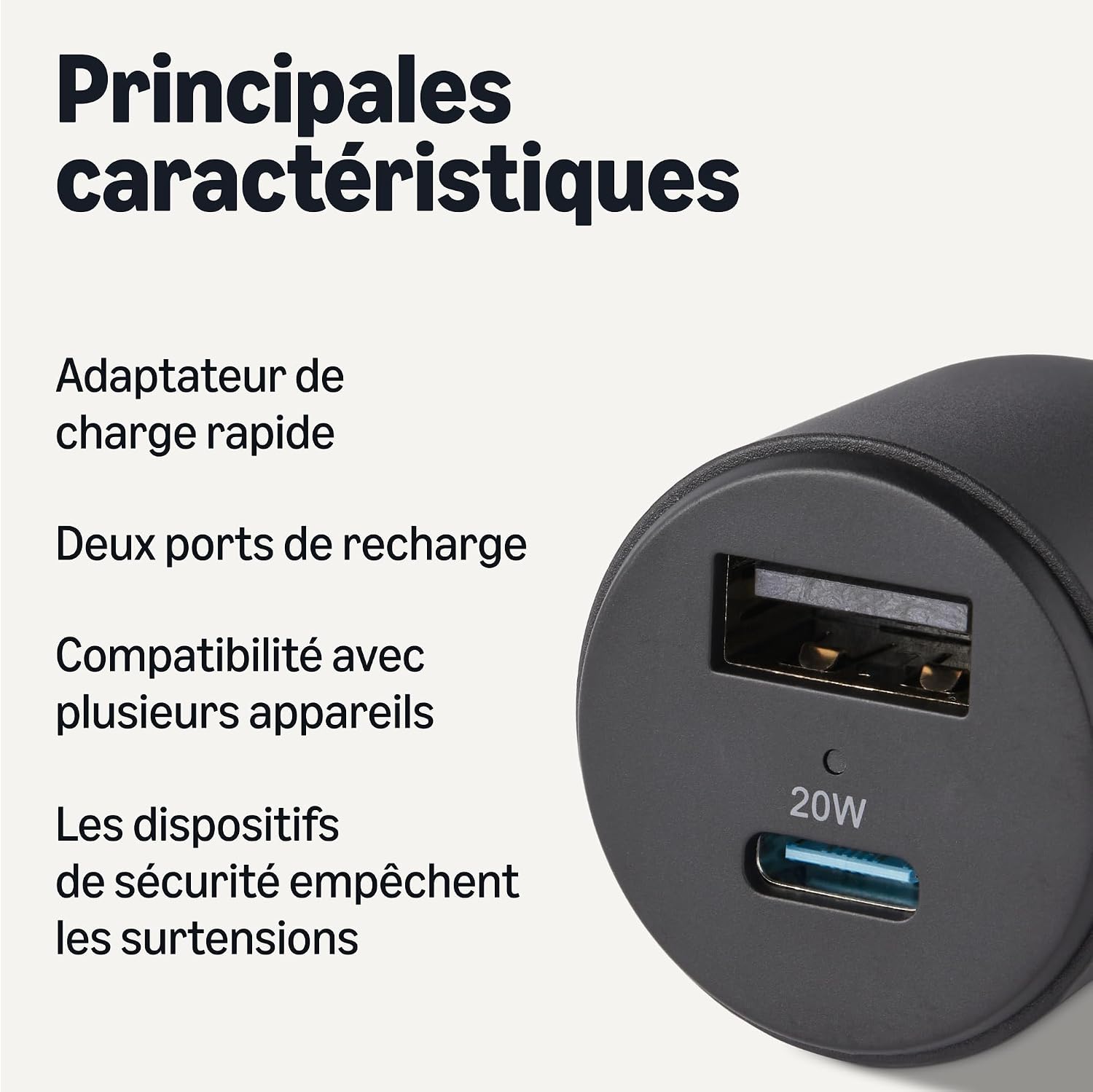 Detalle 2 de Amazon Basics Chargeur voiture 32 W