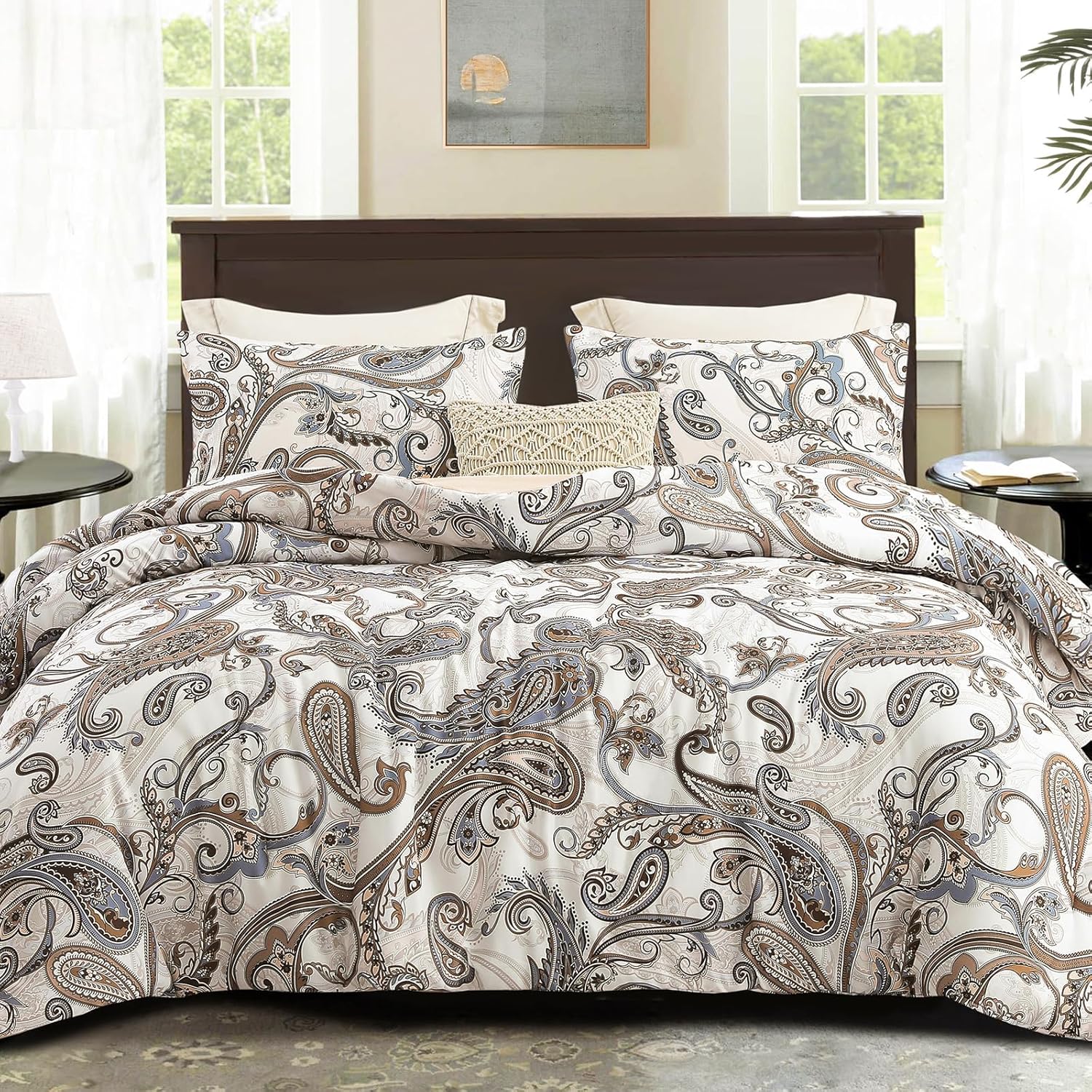 Detalle de Whale Flotilla Coverless King Duvet Set with Patchwork Floral Printed Breathable Comforter