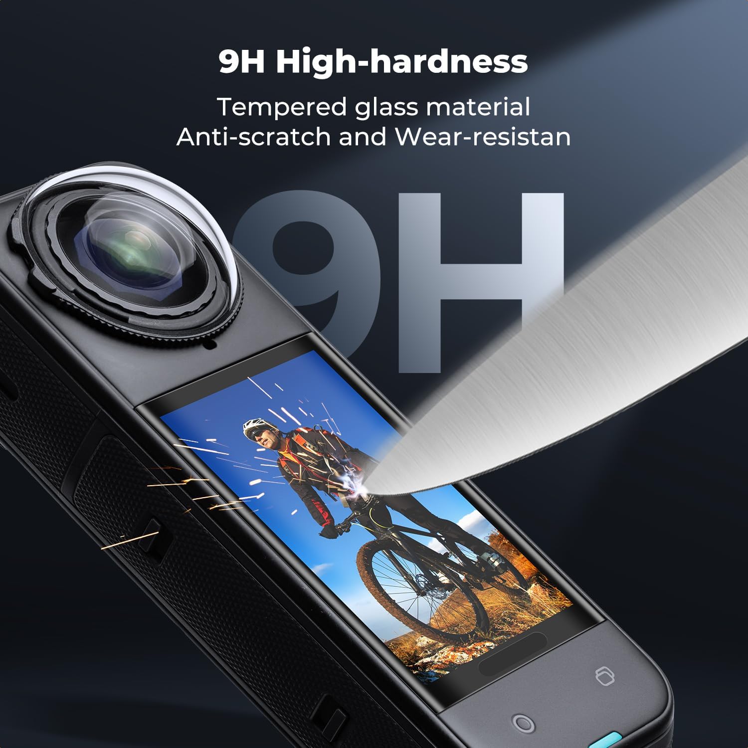 Thumbnail 1 de K&F CONCEPT Tempered Glass Screen Protector for Insta360 X5 (3 Pack) – X4/X5 Compatible