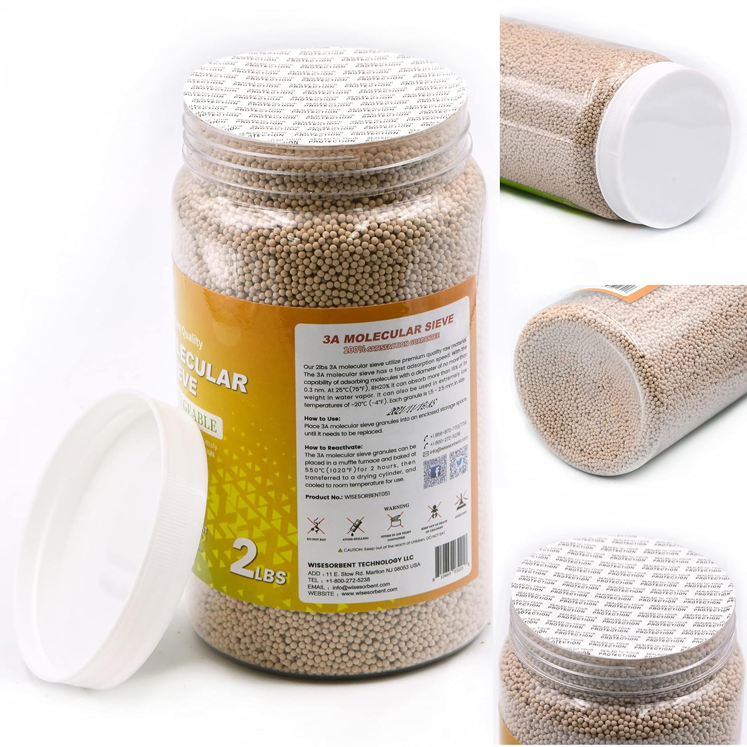 Detalle de WiseSorb 3A モレキュラーシーブ乾燥剤ビーズ 900g 再利用可能