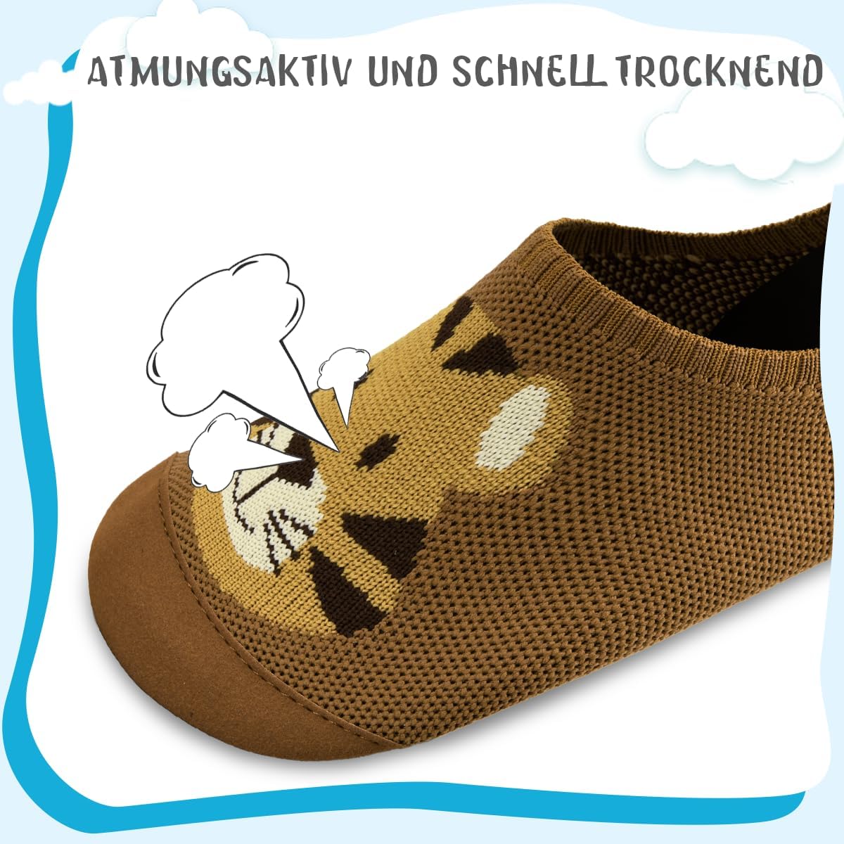 Detalle 2 de Kyopp Hausschuhe Kinder Mädchen Barfussschuhe – rutschfeste, atmungsaktive Kleinkind‑Pantoletten für Kindergarten