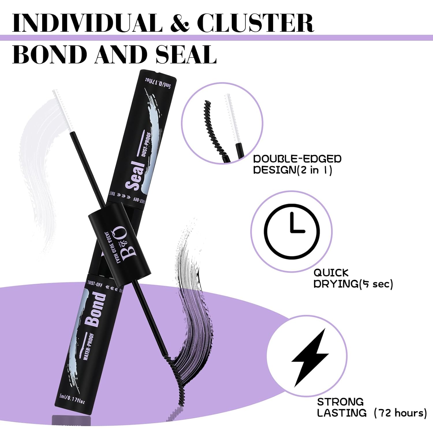 Thumbnail 3 de B&Q Lash Clusters Kit 280PCS (40D 9-16 Mix) DIY Individual Lash Extensions Set