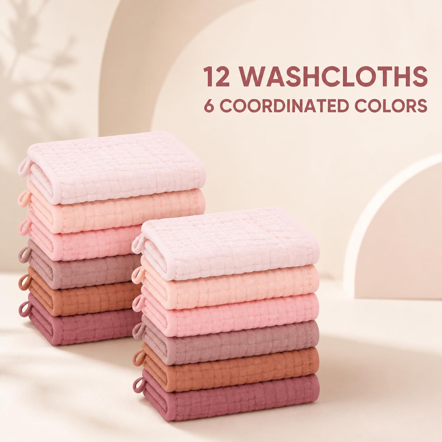 Detalle 2 de SWEET DOLPHIN Baby Muslin Washcloths, 10 x 10 Inches