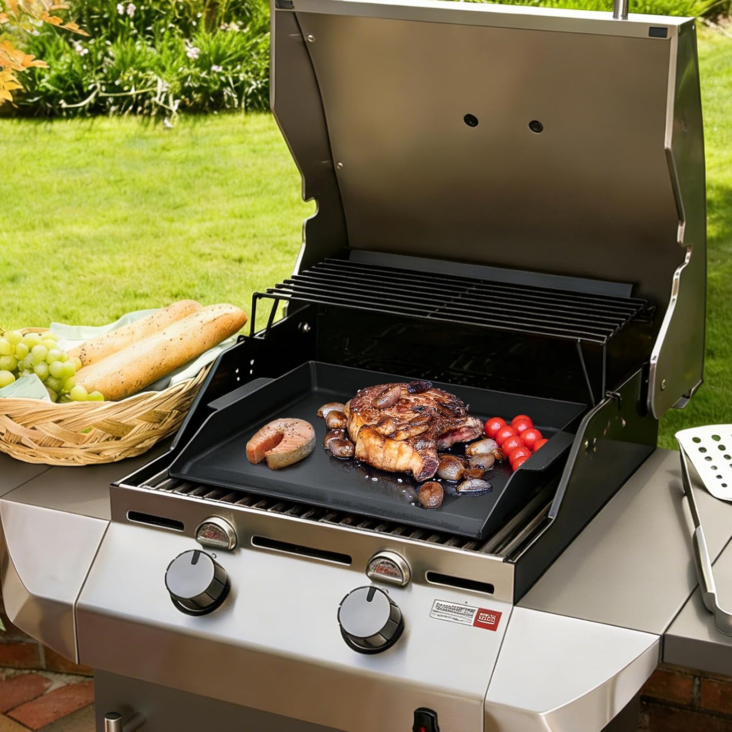 Thumbnail 6 de Rushare Cast Iron Griddle, 23" x 16" Flat Top for BBQs and Gas Grills