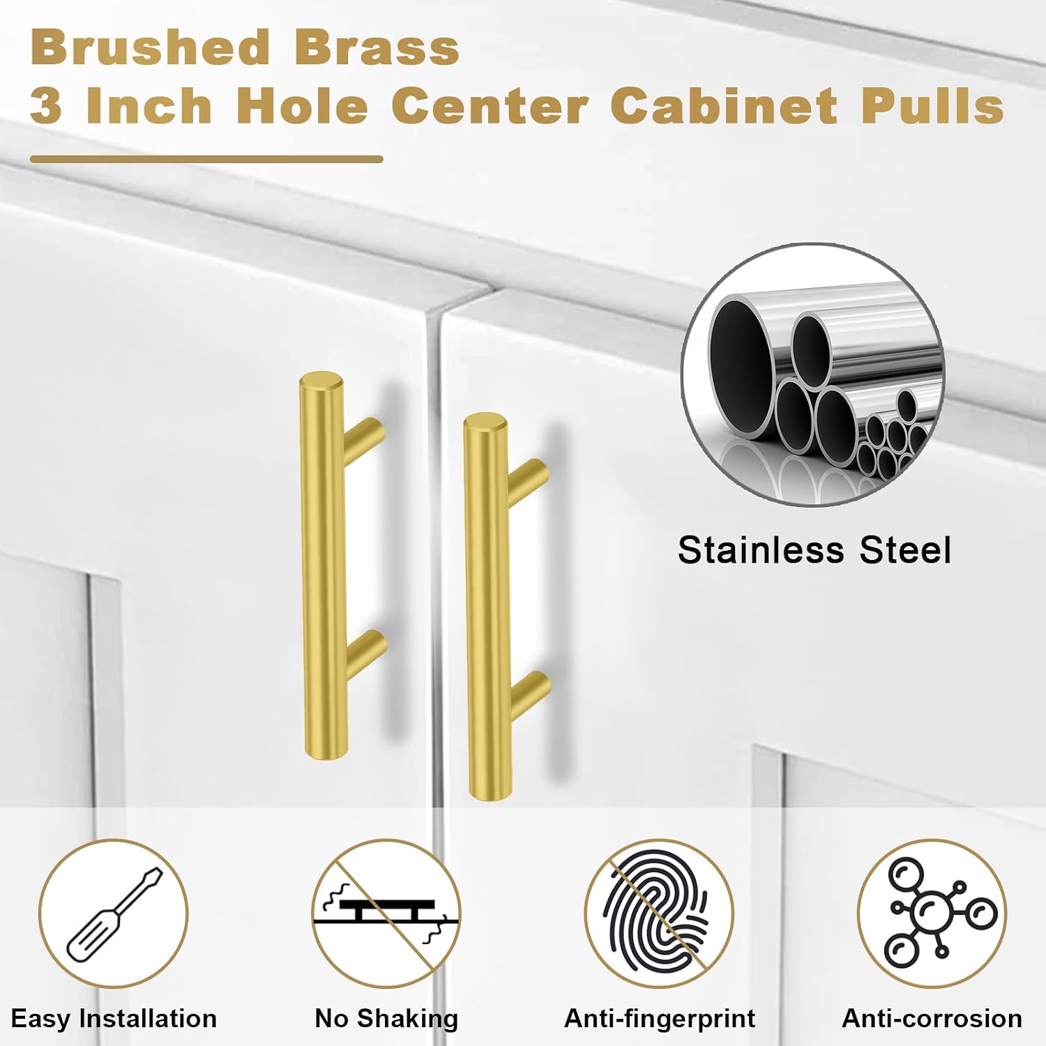 Detalle de Estmoon Cabinet Pulls, 3-Inch Hole Centers