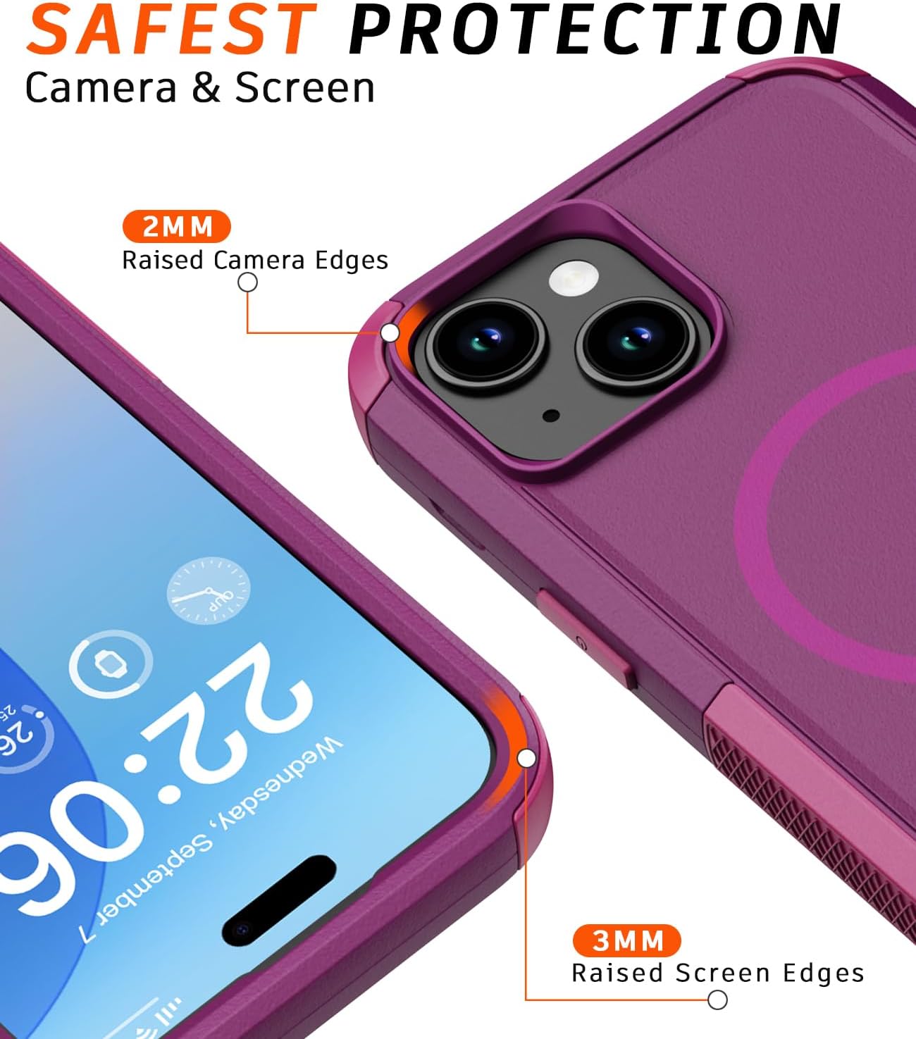 Detalle 2 de Diverbox iPhone 15 Case with MagSafe Compatibility, Screen and Camera Protectors