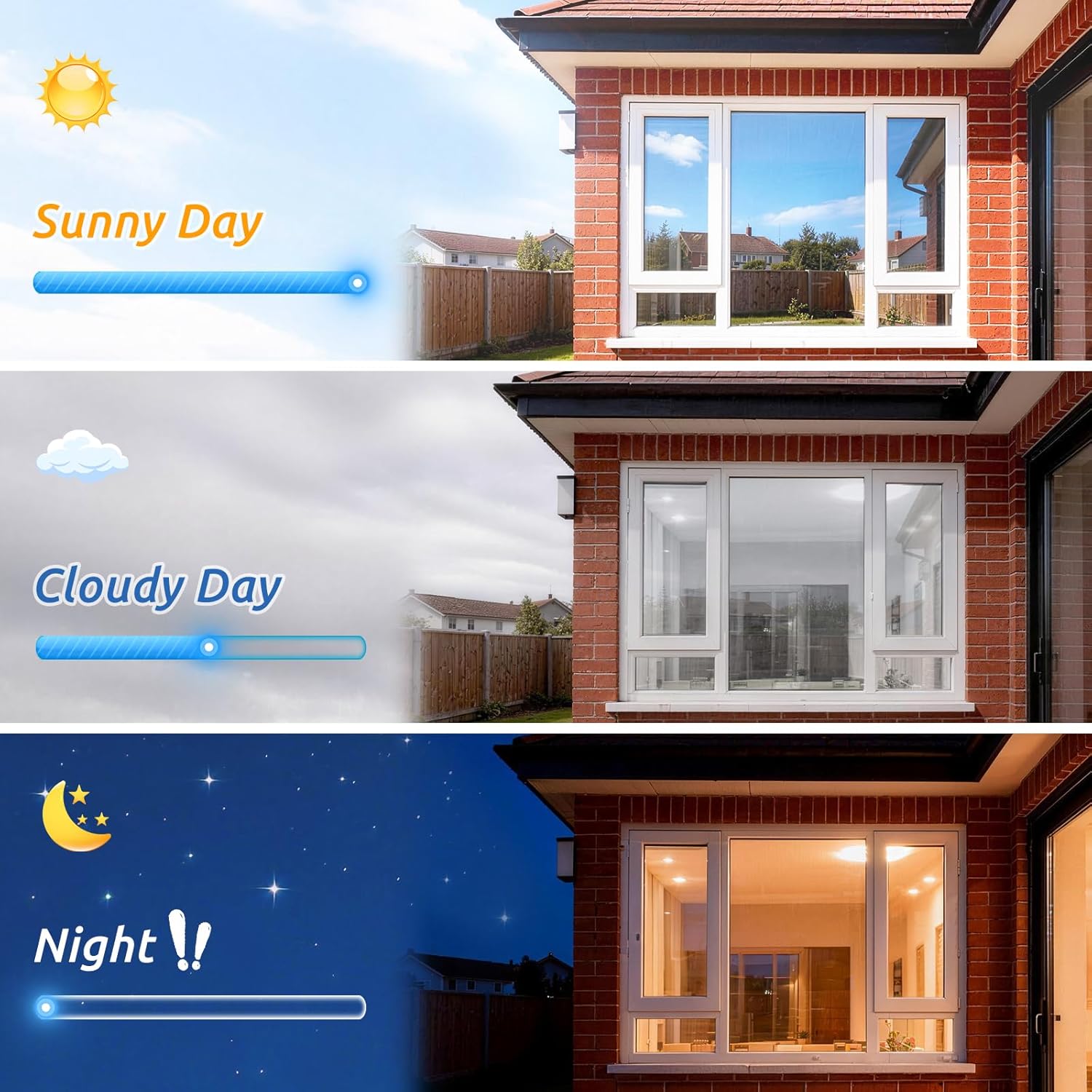 Thumbnail 2 de rabbitgoo Heat Reflective Window Film Privacy Film (Silver) 44.5×200cm with Tools