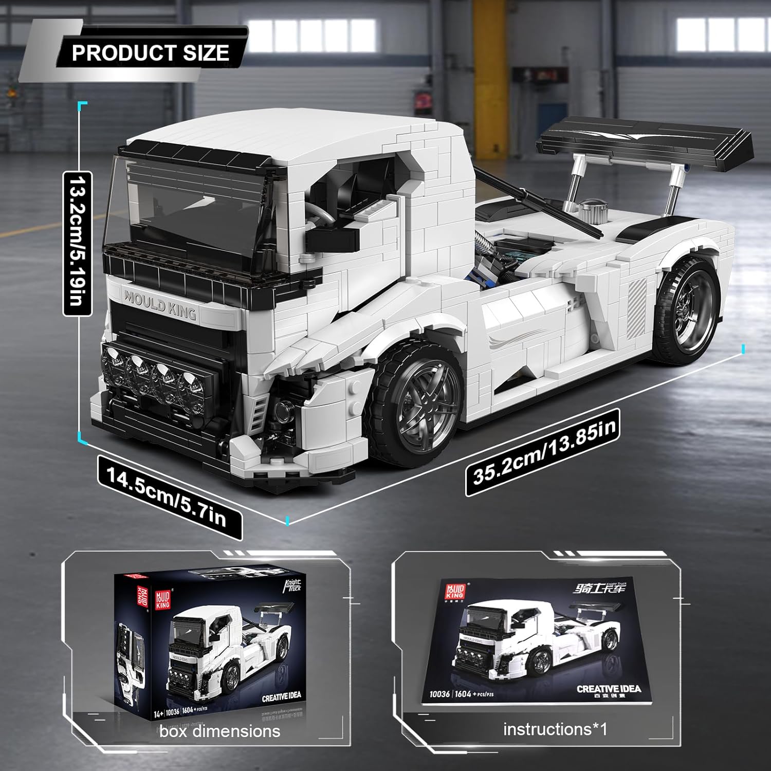 Detalle de Mould King 10036 Chevalier — Kit Technique pour Camion Chevalier, 1604+ pièces, Version Statique