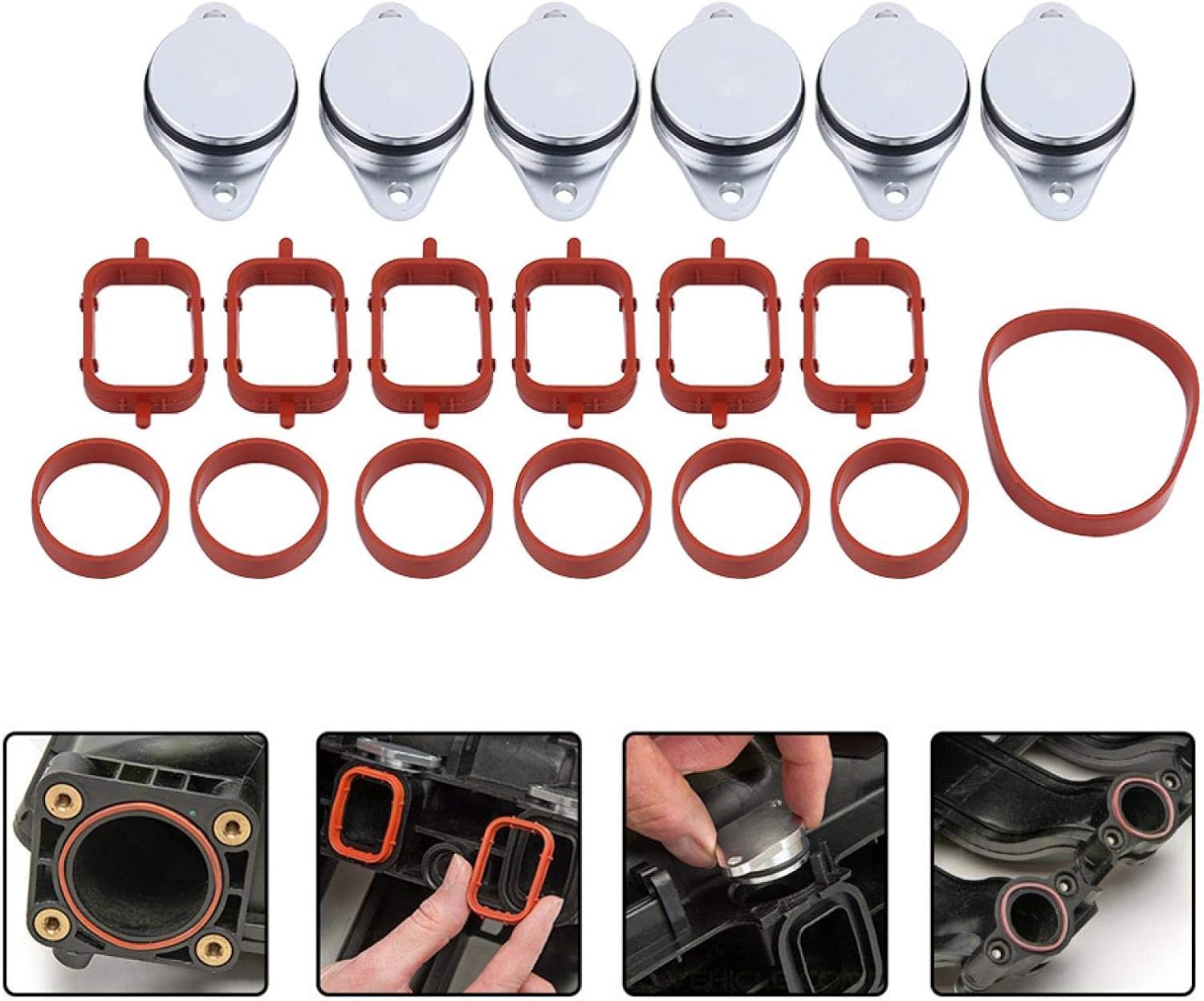 Detalle de Yctze Swirl Flap – blindpluggar för insugsrör, 6 × 33 mm med packningar