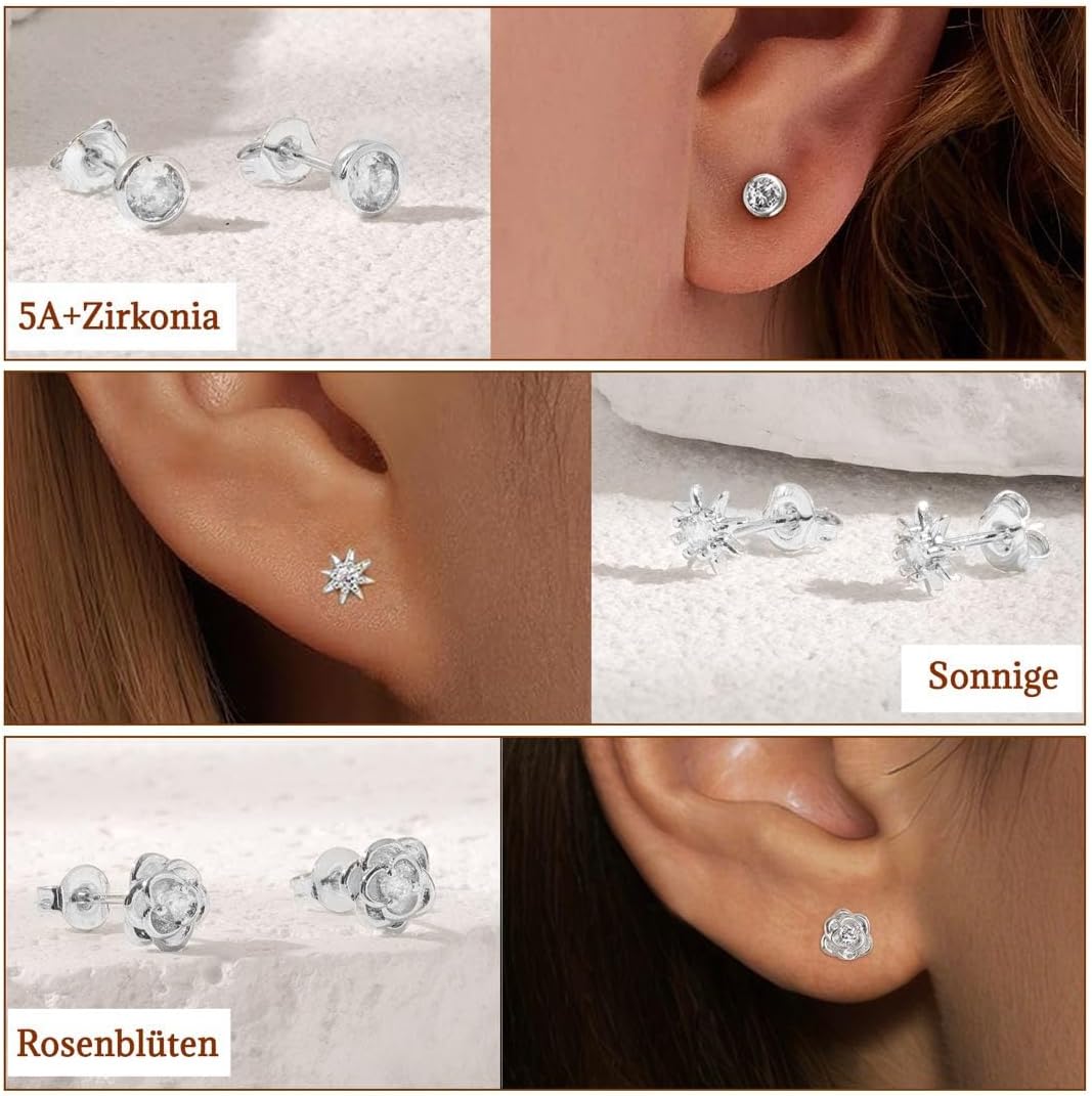 Thumbnail 4 de jagosen Ohrstecker Set 3 Paar Silber 925